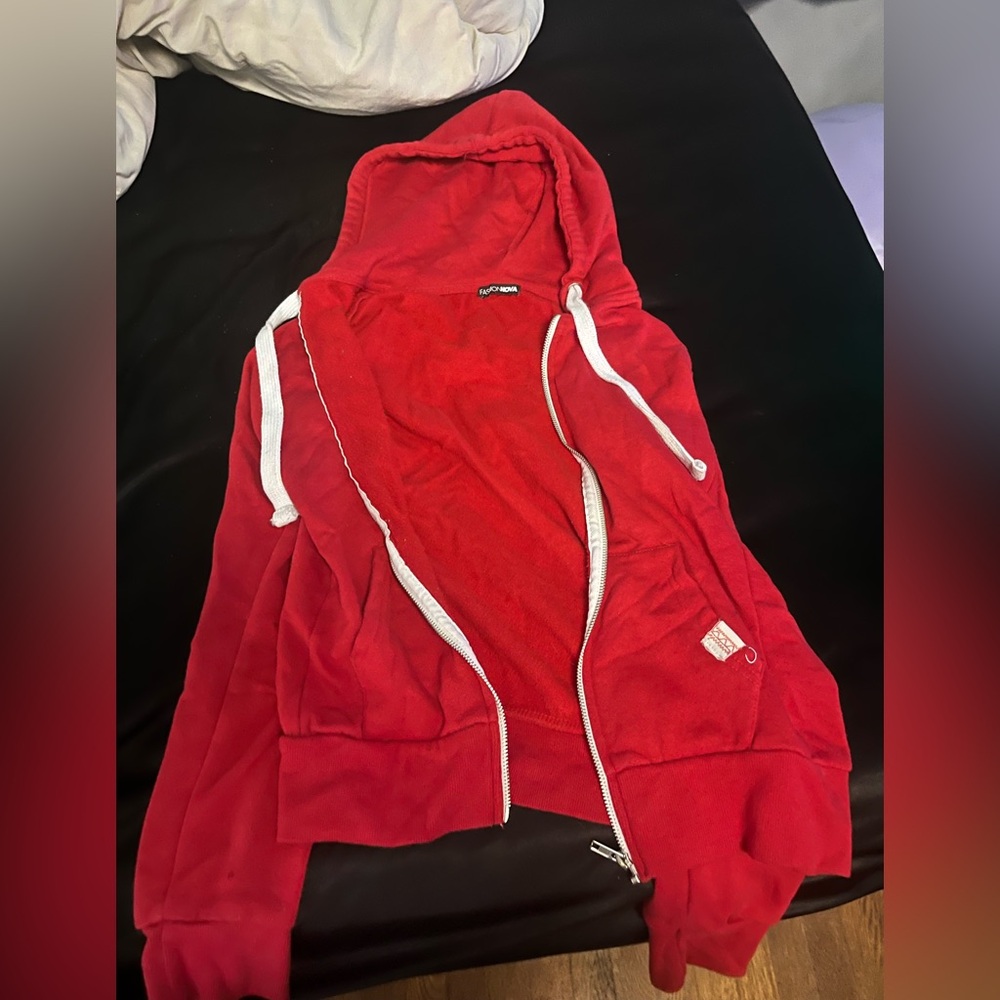 Fashion Nova Red Hoodie Jacket